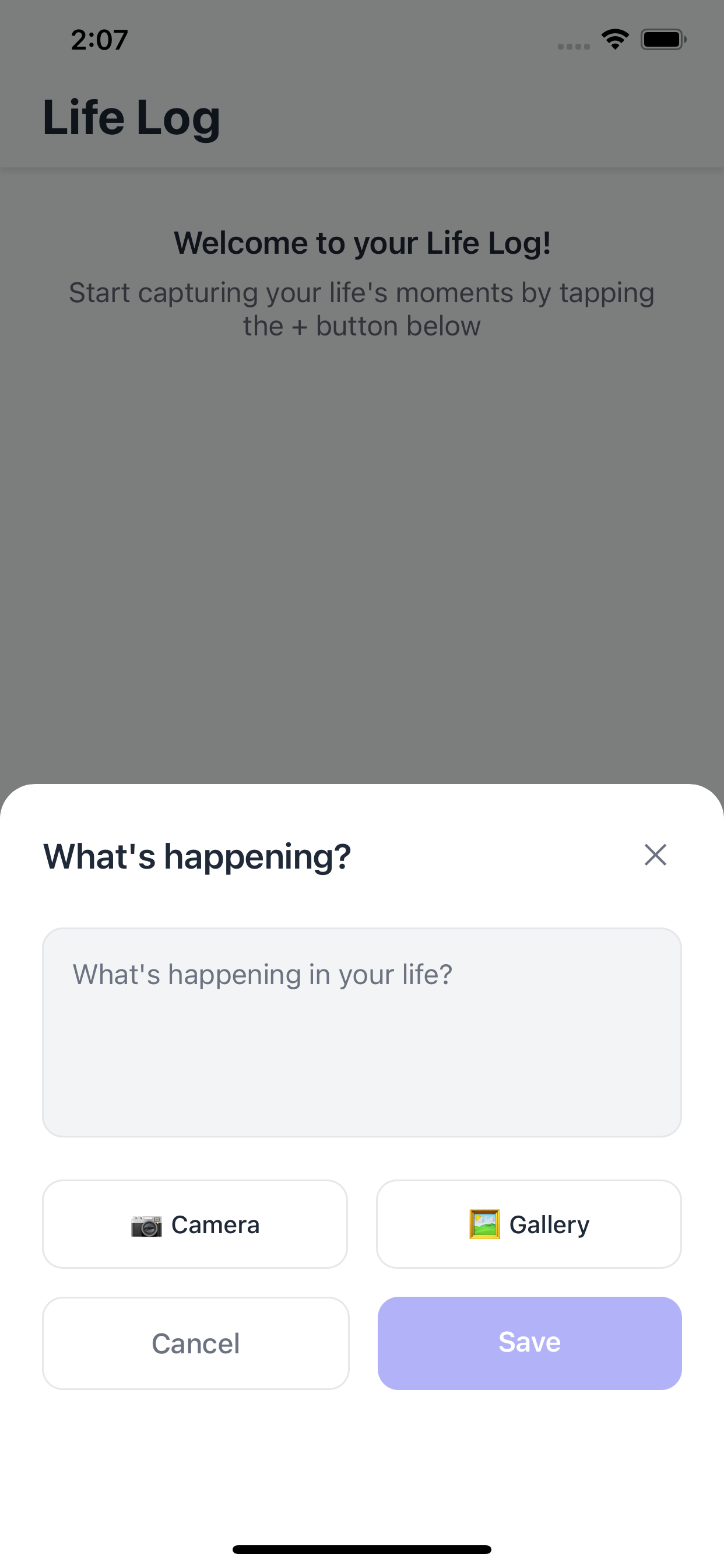 Life Logger - Add Entry Modal
