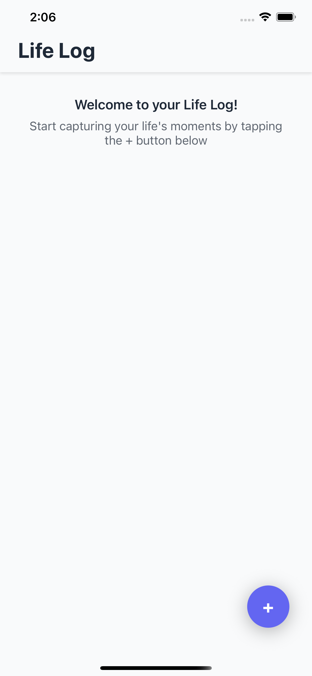 Life Logger - Empty Timeline